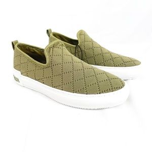 Marc Fisher MFDELYA Olive Green Slip On Loafers Flat Shoes